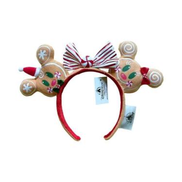 Imagem de Tiara De Natal Disney Mickey Minnie Em Couro PU Com Laço Para Adultos 