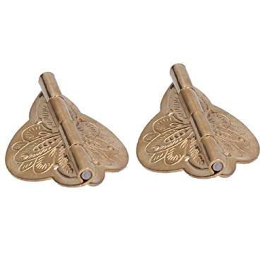 Imagem de 2 Conjunto Pequena Hinge Plegável de Latão para Gaveta Porta Armário Armários Mesa Casa Superfície Lisa Longa Vida Útil Desgaste Corrosão -Design Junt