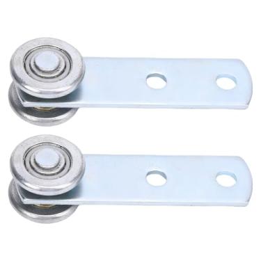 Imagem de Jiawu Rolos de Montagem de Carrinho de 2 Rodas Rolos de Metal Robustos para de Elevação de Garagem de Caminhões, Rolo de Polia Eficiente para Portas de Garagem, Pacote Com 2