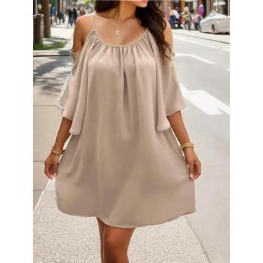 Imagem de Vestido Casual De Verão plus Size Para Mulheres 1XL-5XL Elegante Em Co