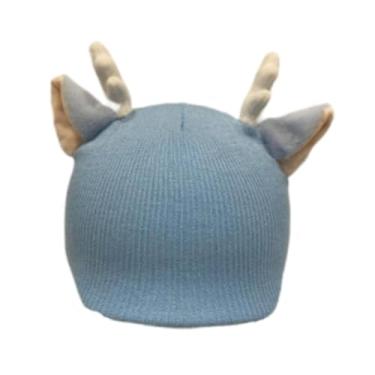 Imagem de Colaxi Capa para capacete de esqui, gorro de tricô decorativo, protetor, quente, macio, fofo e criativo, acessório para capacete de esqui, Orelhas de Rena Azuis