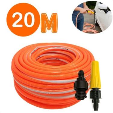 Imagem de Mangueira 20m Laranja Antitorção P/ Jardim quintal E Uso Doméstico Cas