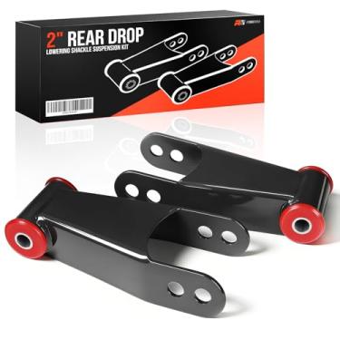 Imagem de Kit de manilha de queda traseira de 5 cm, kit de suspensão traseira de 5 cm compatível com Chevy Silverado e GMC Sierra 1500 1988-1998, para C1500 C2500 1988-1998, substituição de manilha de mola de