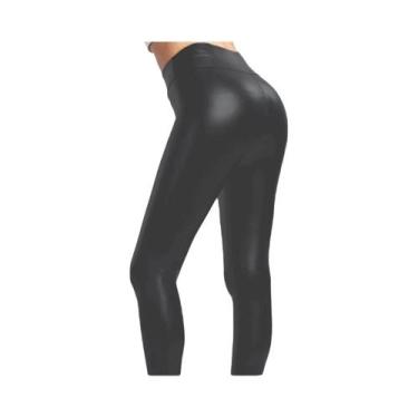 Imagem de Calças De Couro plus Size De Cintura Alta, Leggings Justas Pretas E Co