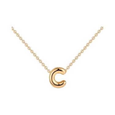 Imagem de Colar Feminino Banhado a Ouro 18K Com Letra Inicial Estilo Inglês Em F