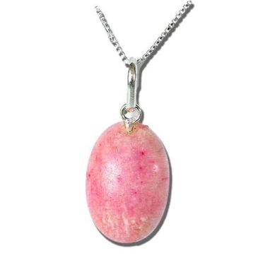 Imagem de Colar Mini Cabochão Pedra Amazonita Pìnk Pino Prata 950 - CristaisdeCu