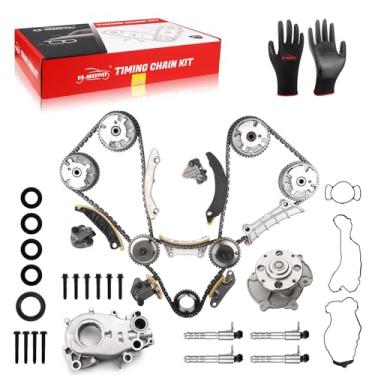 Imagem de YA-MAYPAY Conjunto de kit de corrente de distribuição e kit solenoide de óleo/bomba de água VVT adequado para Buick Enclave LaCrosse Allure ATS CTS SRX XTS Traverse Camaro Impala Equinox Acadia Vue G6