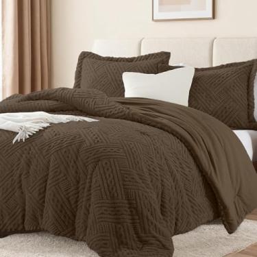 Imagem de Homelike Moment Conjunto de edredom fofo de solteiro, marrom, quente, para cama de solteiro