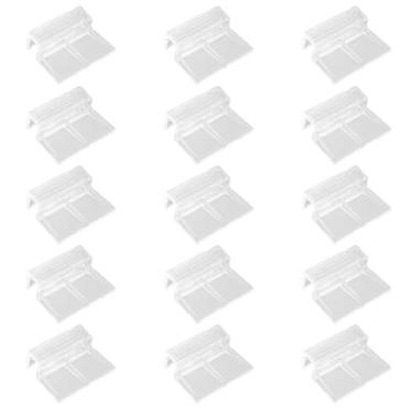 Imagem de TNJPSEK 15 clipes de tampa de aquário sem aro para vidro de 7 a 8 mm, grampos de suporte de capa de aquário de acrílico transparente para suporte de tampa de tanque de peixes, clipes de plástico para