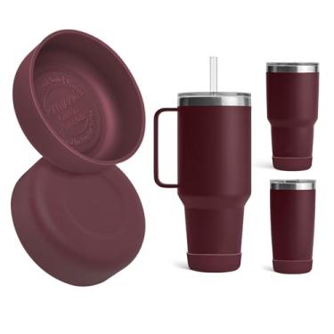 Imagem de Kaitiaki Pacote com 2 botas de silicone para YETI Rambler Caneca de palha de 1,2 l e 992 g, capa antiderrapante para caneca de viagem, copo de água, serve na maioria dos carros, acessórios de garrafas