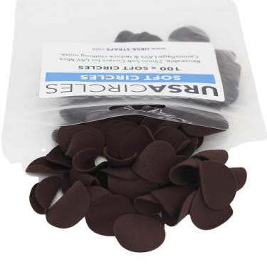 Imagem de URSA Soft Circles: Capas macias reutilizáveis que fornecem um escudo contra o vento e camuflagem para microfones Lavalier (100x círculos macios, marrom)