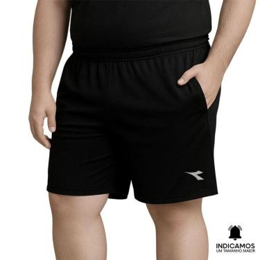 Imagem de Short Diadora Small Logo Sidney II Plus Size Masculino - Preto G4-Masculino
