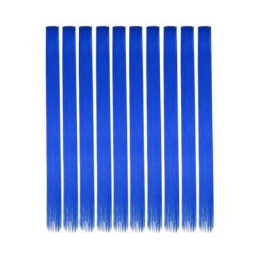 Imagem de Extensões De Cabelo Coloridas De 22 Polegadas 10PCS Lisas Ombre Sintét