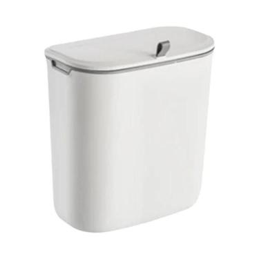 Imagem de Lixeira Grande De 7L 9L Montada Na Parede Com Tampa Para Cozinha, Banh