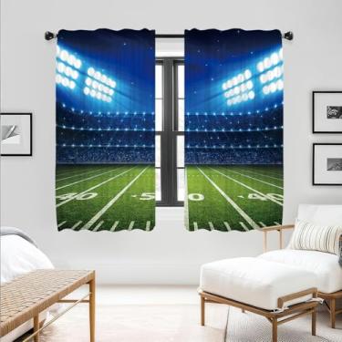 Imagem de DOTOOMA Cortinas de estádio de futebol de 53 x 137 cm, tema esportivo, luzes iluminadas, design de multidão, tratamentos de janela, quarto, sala de estar, jogos, decoração de festa, cortinas, 2