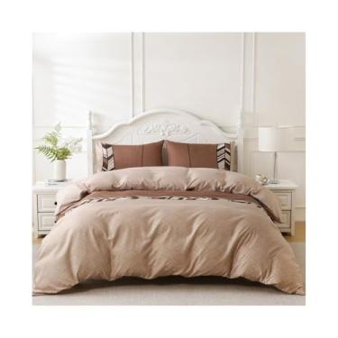 Imagem de Conjunto de capa de edredom reversível de microfibra de 2/3 peças moderno abstrato geométrico linha reversível conjunto de capa de edredom (casal (203 x 229 cm))