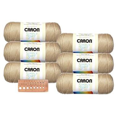 Imagem de Caron Simply Soft Fio - Pacote com 6 com medidor de agulha (osso)