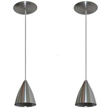 Imagem de Kit Com 02 Lustres Pendentes De Aluminio - 17cm x 13cm (Alumínio Escovado)