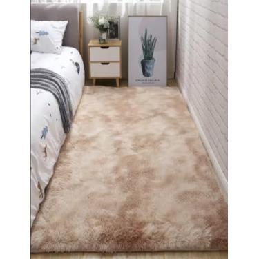Imagem de Tapetes macios de pelúcia, antiderrapante, felpudo, macio, felpudo, macio, tapete para sala de estar, tapete de sala de estar, 1 peça, decoração de quarto, bege tie-dye, (40 x 120 cm)