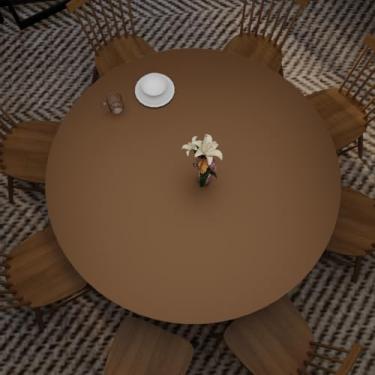 Imagem de Zinkooat Almofada de mesa redonda, 1,8 mm de espessura, diâmetro 101 cm, capa de mesa de couro, protetor de mesa de jantar, cor de lama + ouro champanhe
