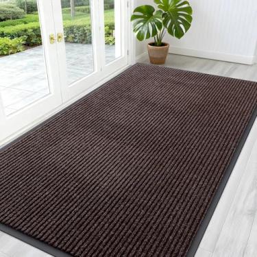 Imagem de OLANLY Tapete de porta da frente para entrada interna e externa, capacho resistente à água, resistente ao desbotamento, perfil baixo, fácil de limpar, tapetes de boas-vindas para varanda, 140 x 76 cm