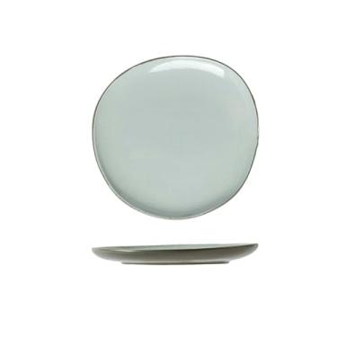 Imagem de Esmalte colorido de cerâmica criativo prato irregular doméstico pequeno talheres personalizados - verde 21,8 cm