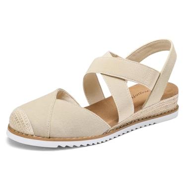 Imagem de mysoft Sandálias femininas cruzadas, Natural, 36