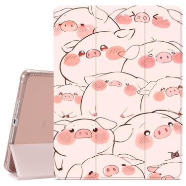 Imagem de Capa de desenho animado com estampa de porco para iPad (A16) 11ª geração 2025 11 polegadas/10ª geração 2022 10,9 polegadas capa protetora para meninas e meninos, porta-lápis, traseira de TPU macio