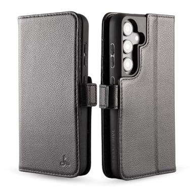 Imagem de Snakehive Carteira de couro para Samsung Galaxy S25 Plus - Capa carteira de couro real para celular - Couro genuíno com suporte de visualização e 4 porta-cartões - Capa flip com fecho lateral com