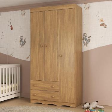 Imagem de Guarda-roupa Infantil 92cm 3 Portas e 2 Gavetas Realeza Multimóveis MP4452