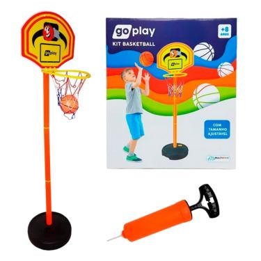Imagem de Kit Basketball com Pedestal Ajustável Bola e Bomba Go Play - Multikids