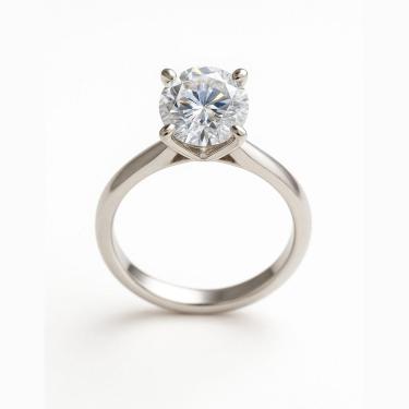 Imagem de Anel Solitário Prateado Zircônia em Aço Inoxidável 360L
