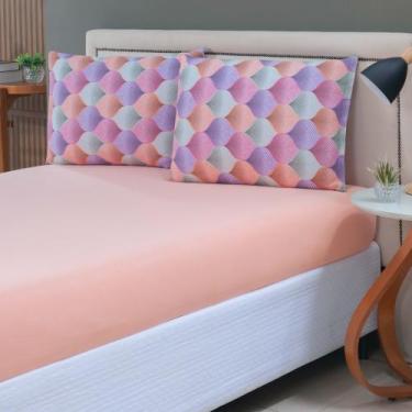 Imagem de Jogo de Lençol Solteiro Malha 100% Algodão c/ Elastico 02 Pçs Estampad