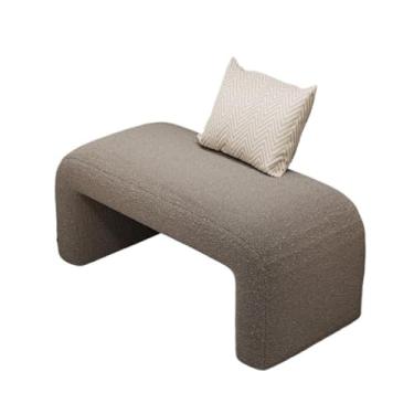 Imagem de Banqueta moderna para engraxar sapatos de entrada para casa para quarto, sofá-cama, adaptador, pacote macio, banco decorativo (cinza, 60 cm)