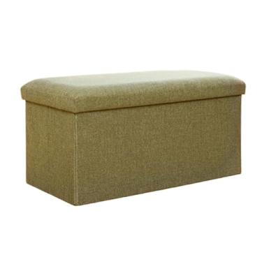 Imagem de KEG801302 Banqueta retangular moderna para troca de sapatos, armazenamento doméstico, caixa de entrada, dobrável, banco de descanso decorativo (verde-oliva, grande)