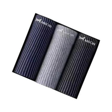 Imagem de Cuecas Masculinas De Algodão Antibacteriano Respirável Listradas 3 Peç