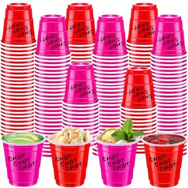 Imagem de cssopenss 120 peças de copos de dose para dia dos namorados, rosa e vermelho, para festa de casamento, aniversário, reuniões de família, jogos e celebrações festivas