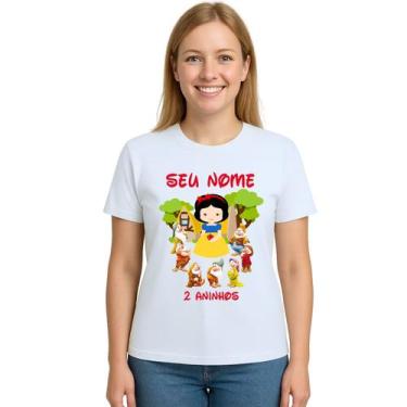 Imagem de Camiseta Branca de Neve Sete Anões Personalizada - Use P4, Branco, Adu