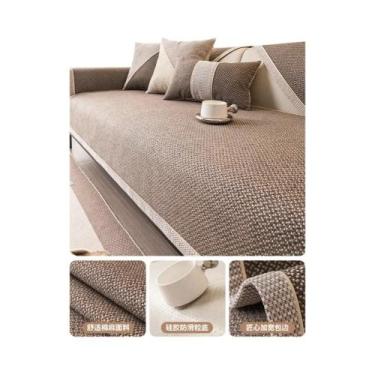 Imagem de Capa De Almofada De Sofá Universal Antiderrapante Em Linho Para Todas 