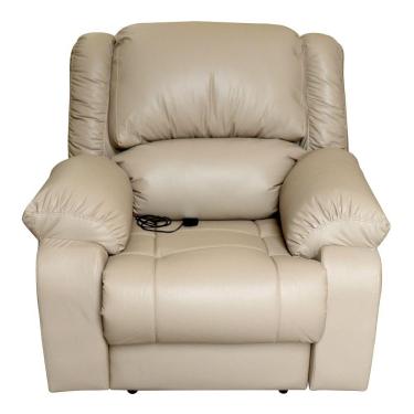 Imagem de Poltrona do Papai Reclinável Elétrica com Massagem Magnum PU Sintético Bege - Gran Belo