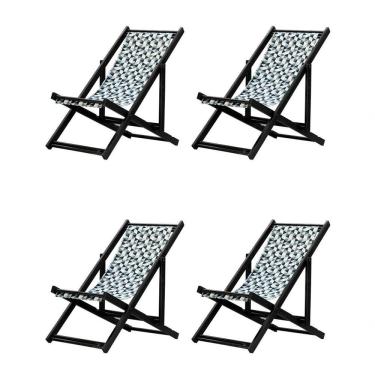 Imagem de Kit 4 Espreguiçadeiras Dobrável Black Sb-triang Preto