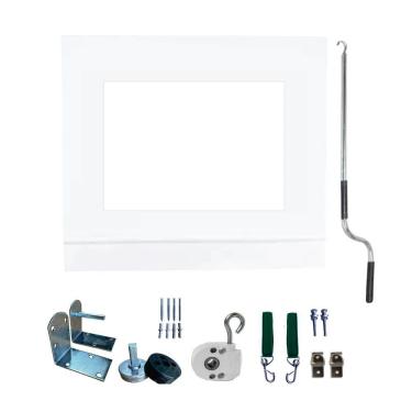 Imagem de Toldo Cortina Branco C/ Visor - 3,60m X 2,80m - Kit Completo