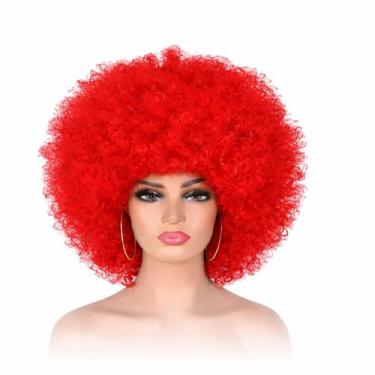 Imagem de Peruca Black Power Gigante Acessório Para Carnaval Cor:Vermelha - RPir