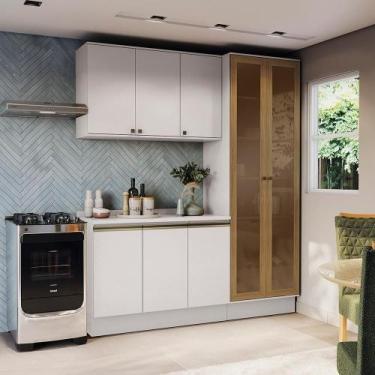 Imagem de Armário De Cozinha Compacta 100% Mdf 192cm Branco Celeste Kappesberg