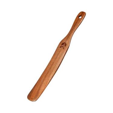 Imagem de Espátula Fina De Madeira Portátil Para Cozinha: Batedor De Pão E Raspa