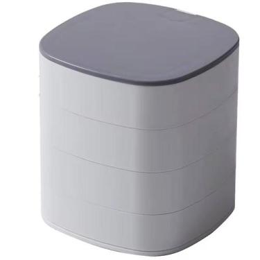 Imagem de Organizador Giratório 4 Andares Espelho P Maquiagem Jóias - Tesla Stor