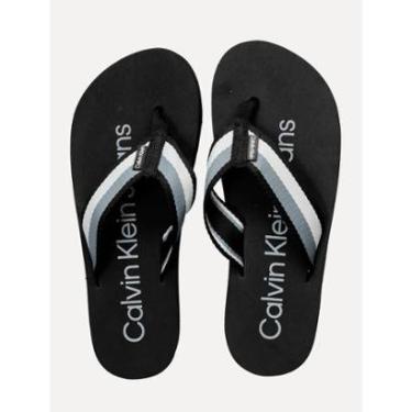 Imagem de Chinelo Calvin Klein Jeans Masculino Cadarço Basic Preto-Masculino