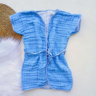 Imagem de Roupão de Banho Infantil 100 Algodão para Praia Piscina e Natação Até 