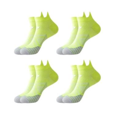 Imagem de Meias Esportivas Unissex De Compressão Respiráveis 4 Pares Para Basque