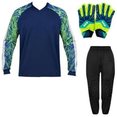 Imagem de Kit Goleiro Infantil Camisa Napoli + Calça TRB + Luva DRB-Unissex
